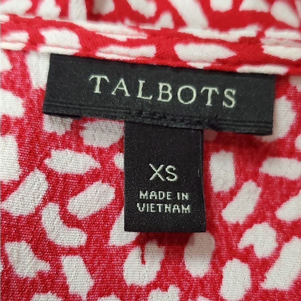 Talbots Red & White Wrap Blouse - Picture 5 of 7